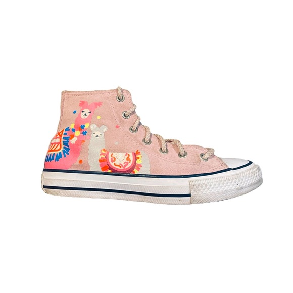 Converse Suede Pink Llamas High Tops - Picture 1 of 5